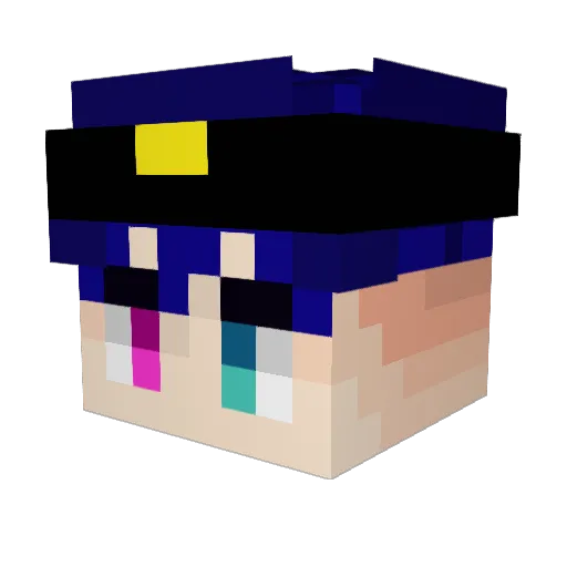lowgolow Minecraft avatar head, 3D render