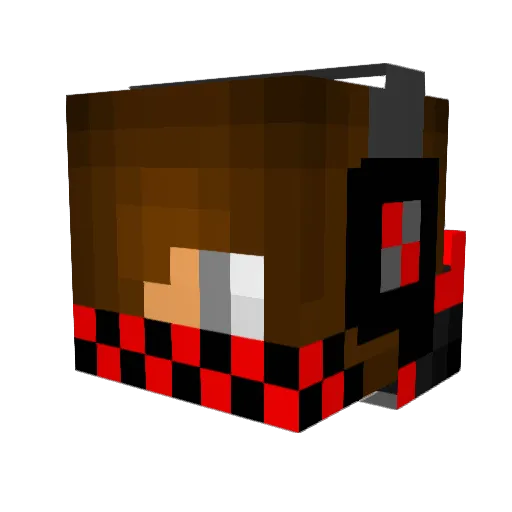 lowire Minecraft avatar head, 3D render