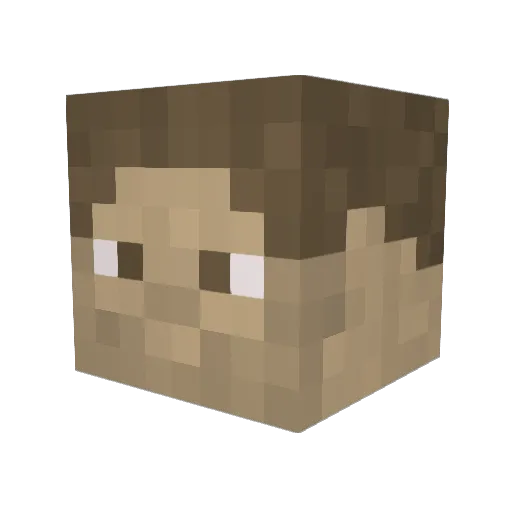 lowliest_peasant Minecraft avatar head, 3D render