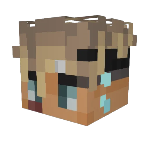 lowski Minecraft avatar head, 3D render