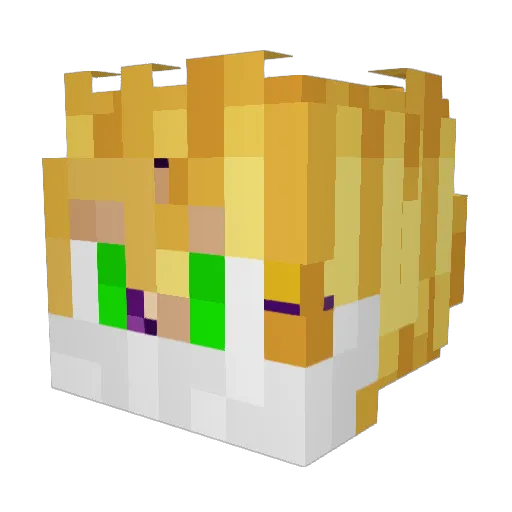 loxes Minecraft avatar head, 3D render