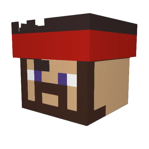 lozzanishe Minecraft avatar head, 3D render