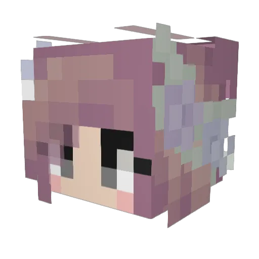 lpersical Minecraft avatar head, 3D render