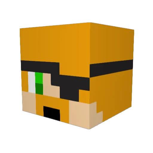 lr3K Minecraft avatar head, 3D render