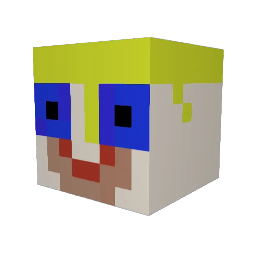 lrodher Minecraft avatar head, 3D render