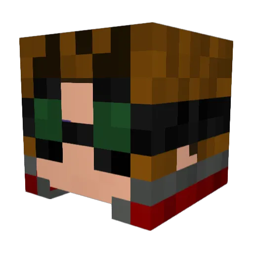 lrsel Minecraft avatar head, 3D render