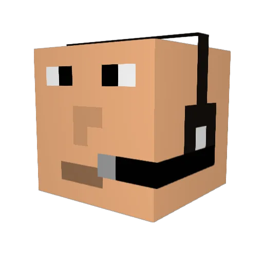 lsjk Minecraft avatar head, 3D render