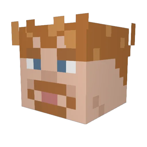 lu9h Minecraft avatar head, 3D render