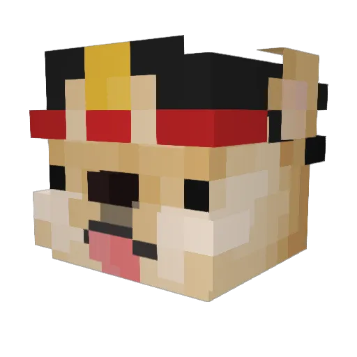 lu__u Minecraft avatar head, 3D render