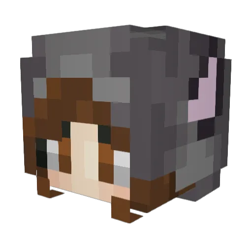 luaba Minecraft avatar head, 3D render