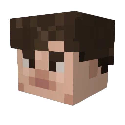luaess_ Minecraft avatar head, 3D render