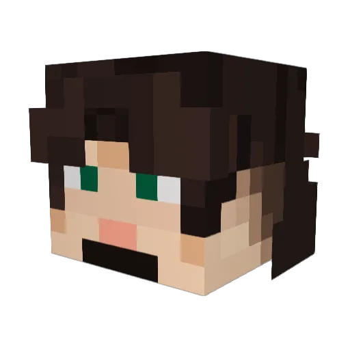 luaks_ Minecraft avatar head, 3D render