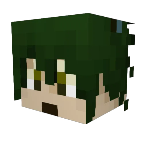 luanco Minecraft avatar head, 3D render
