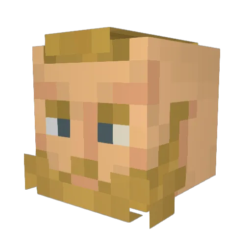 luanfacure Minecraft avatar head, 3D render