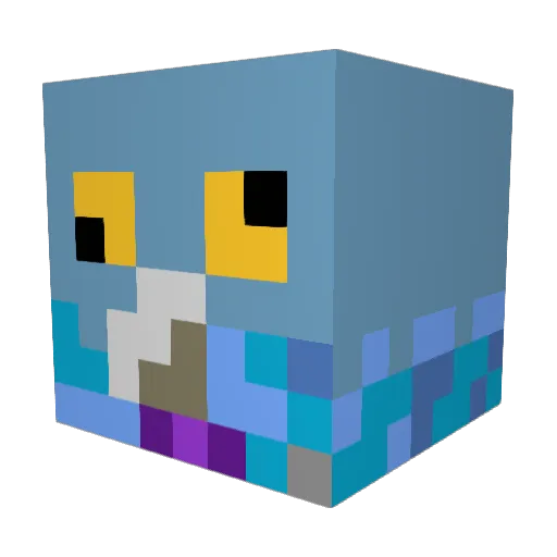 lubanu Minecraft avatar head, 3D render