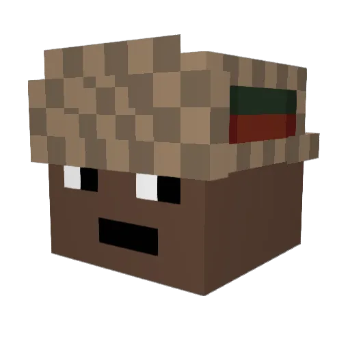 lubiety Minecraft avatar head, 3D render