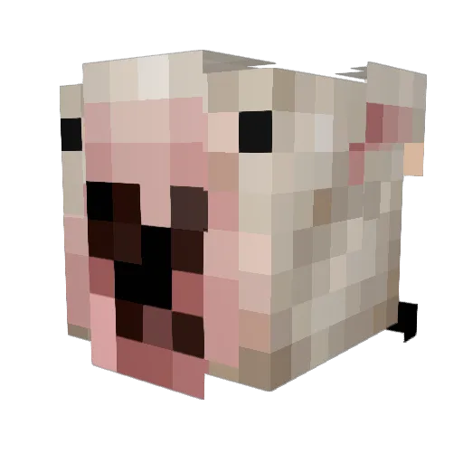 lubika Minecraft avatar head, 3D render