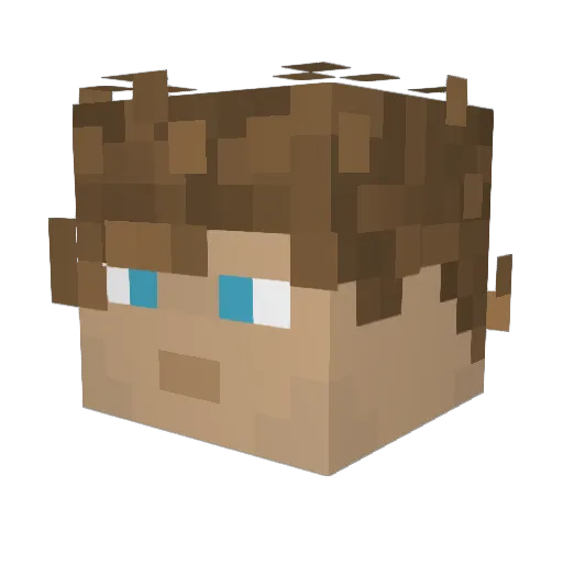 luc0cs Minecraft avatar head, 3D render
