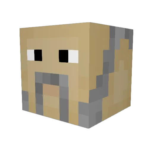 luc_aa Minecraft avatar head, 3D render