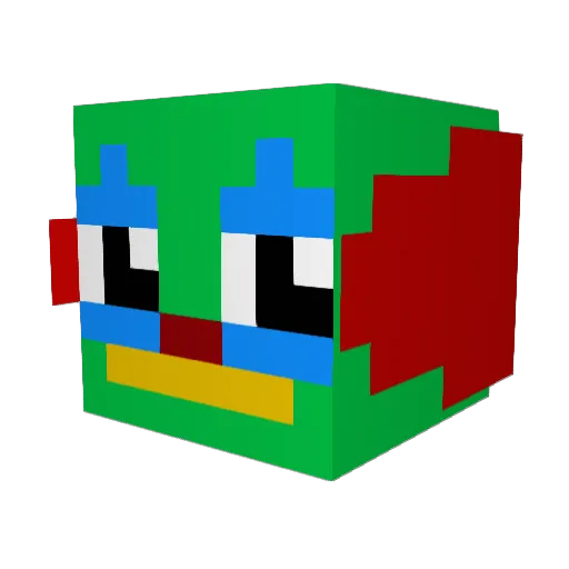 lucaallz Minecraft avatar head, 3D render
