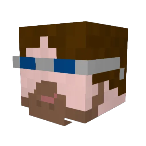 lucabini Minecraft avatar head, 3D render