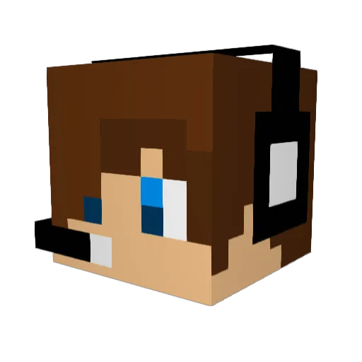 lucasbaeten Minecraft avatar head, 3D render