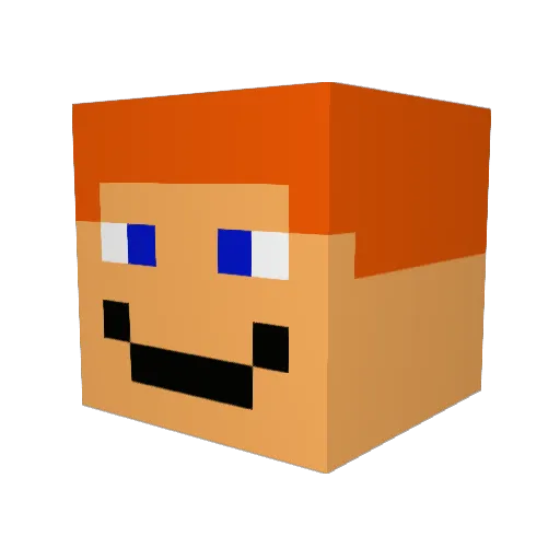 lucaside Minecraft avatar head, 3D render