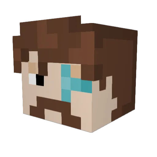 lucaspool Minecraft avatar head, 3D render