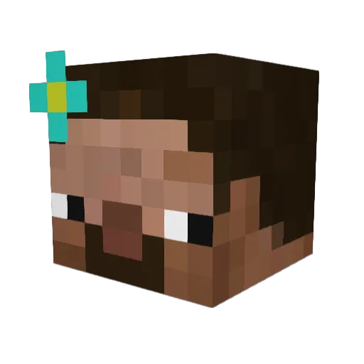 lucderbob Minecraft avatar head, 3D render