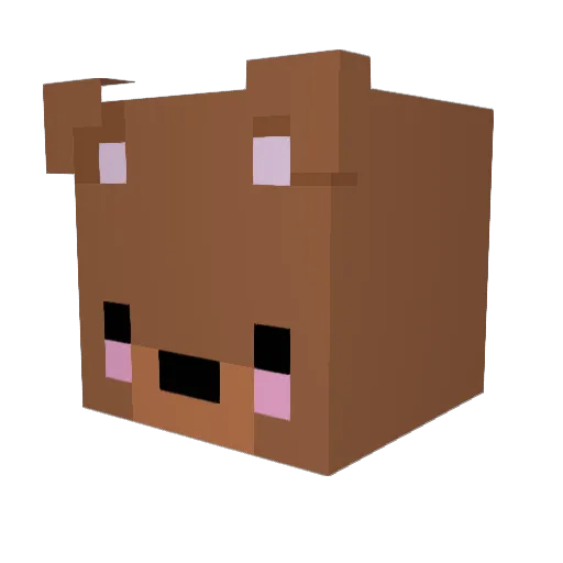 lucelka Minecraft avatar head, 3D render