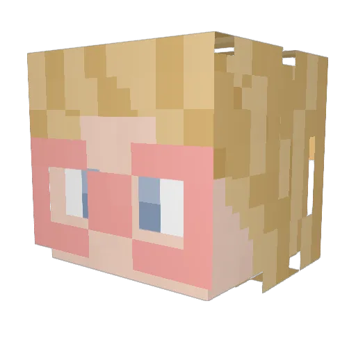 luciamortar Minecraft avatar head, 3D render