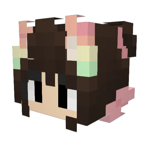 lucianaco Minecraft avatar head, 3D render