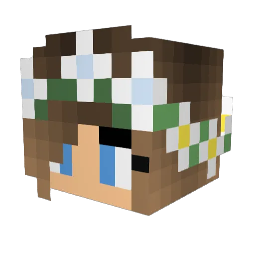 luciapintoroman Minecraft avatar head, 3D render