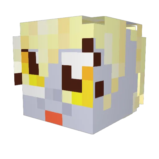 lucibu Minecraft avatar head, 3D render