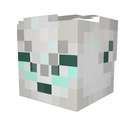 lucielfox Minecraft avatar head, 3D render