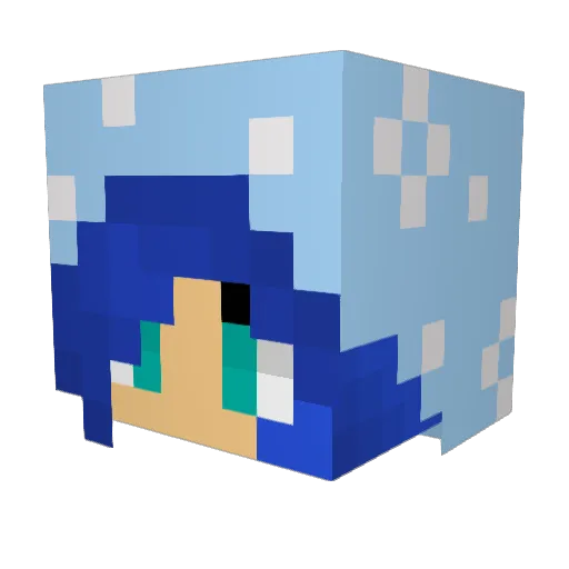 lucillle Minecraft avatar head, 3D render