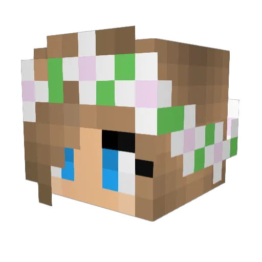 lucirquena Minecraft avatar head, 3D render