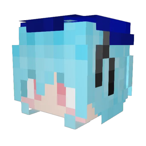 lucklywood Minecraft avatar head, 3D render