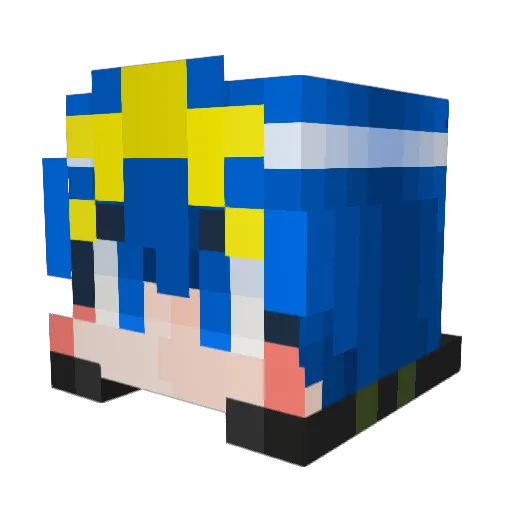 luckstartail Minecraft avatar head, 3D render