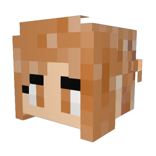 lucky_11396_ Minecraft avatar head, 3D render