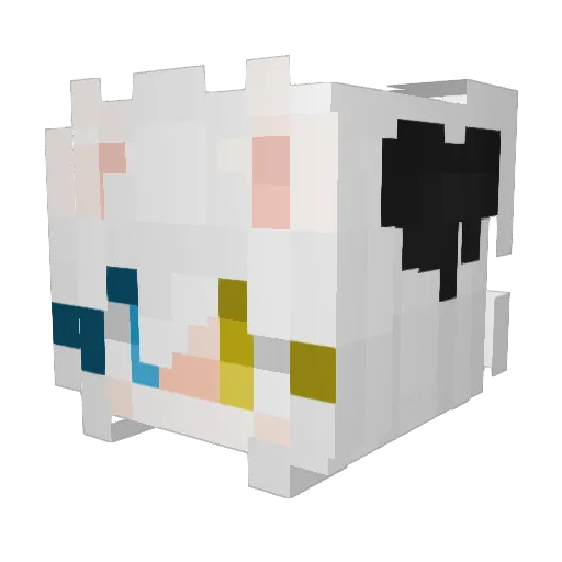 lucky_chara Minecraft avatar head, 3D render
