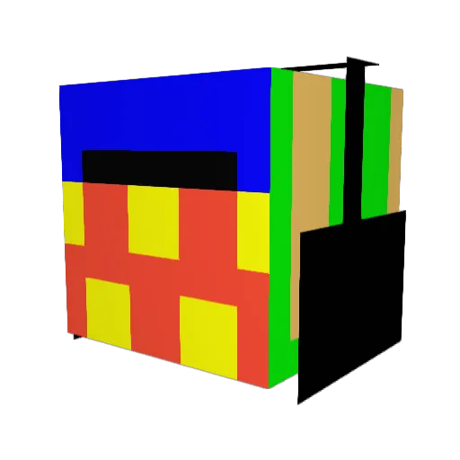 luckylukeystyle Minecraft avatar head, 3D render