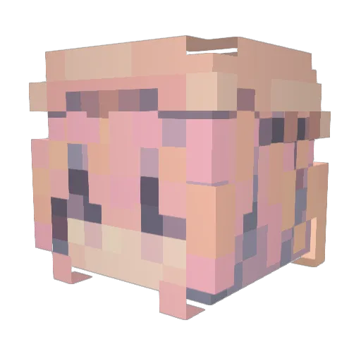 luckylune Minecraft avatar head, 3D render