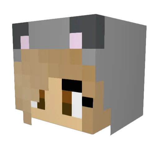 luckymallowcat Minecraft avatar head, 3D render