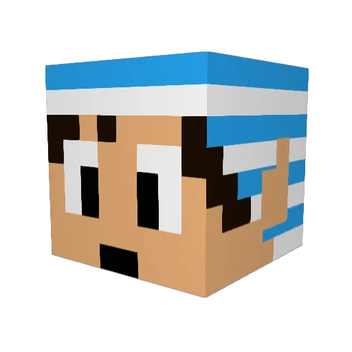 luckymonkey12 Minecraft avatar head, 3D render