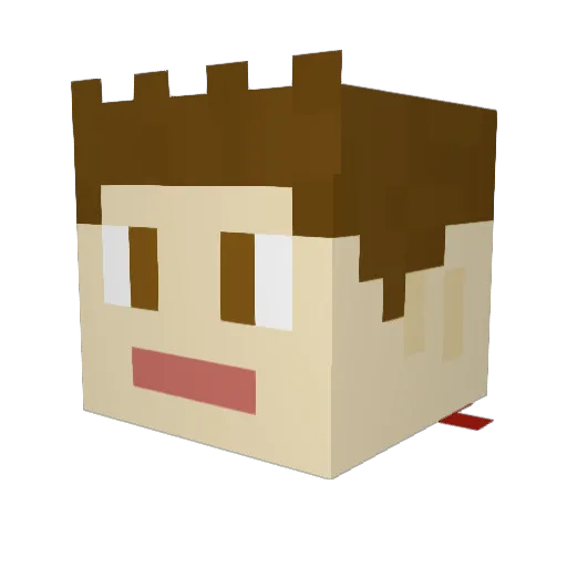 luckyscoop Minecraft avatar head, 3D render