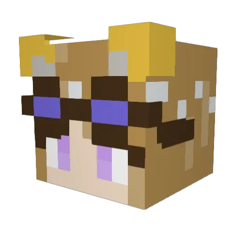luckyshining Minecraft avatar head, 3D render