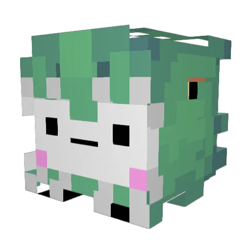 luckyw0lf Minecraft avatar head, 3D render