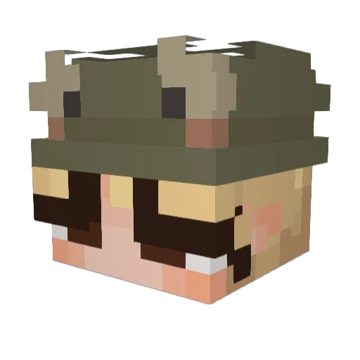 lucridous Minecraft avatar head, 3D render