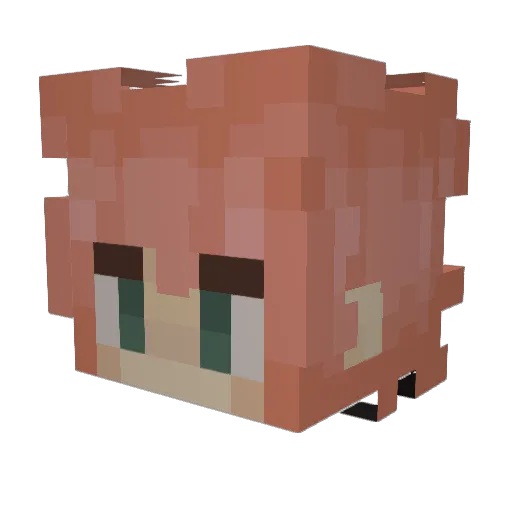 lucyelel Minecraft avatar head, 3D render